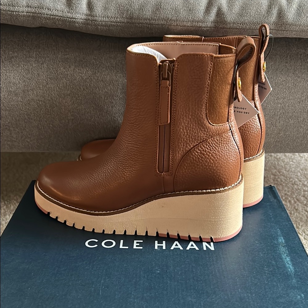 NIB Cole Haan Brown Leather Boots
